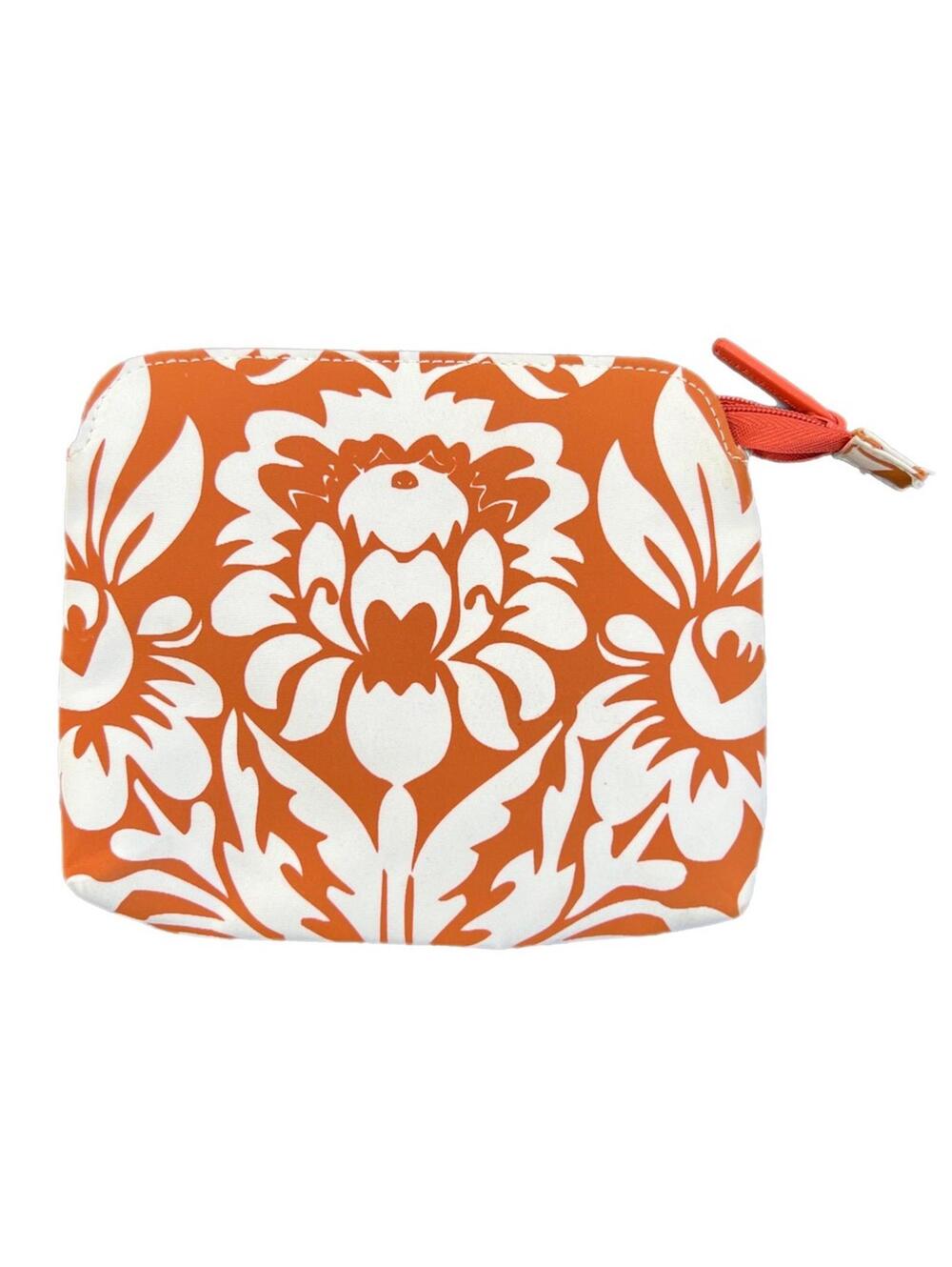 NWOT Bare Escentuals makeup bag in rust and white